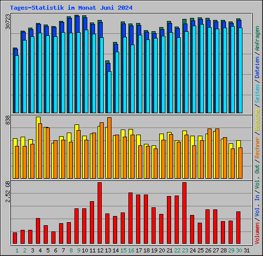 Tages-Statistik im Monat Juni 2024